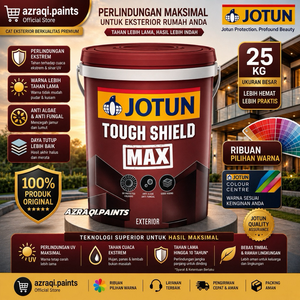 CAT TEMBOK EKSTERIOR JOTUN TOUGH SHIELD MAX ( 25 KG / 18 LITER ) PAIL