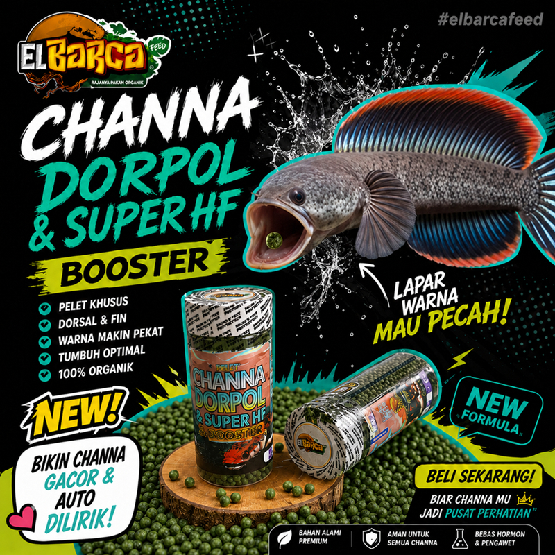PELET DORPOL Super HF Booster 1 mm buat baby channa HF Slayer dorpol percepat tumbuh maximal