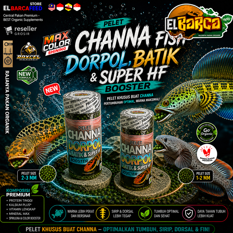 PELET DORPOL Super HF Booster special push gondrong HF Slayer & maru batik percepat tumbuh ikan chan