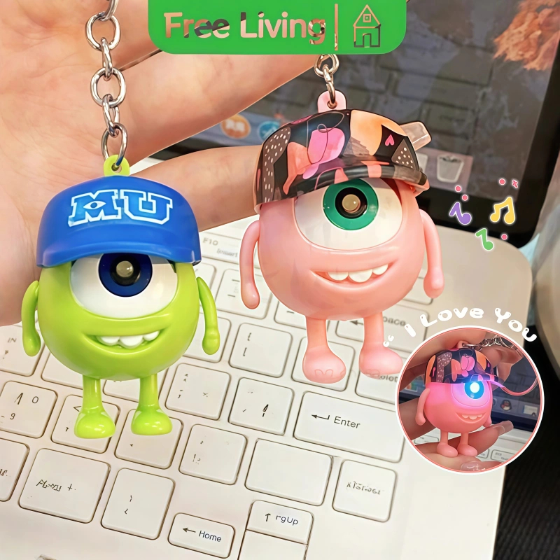 Gantungan Kunci Monster University Lampu Suara MU Mike Inc Mainan Hadiah Anak
