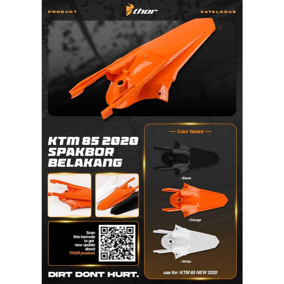 Spakbor Belakang KTM 85 New 2020 THOR Rear Fender KTM 85 Trail Plastik Racing