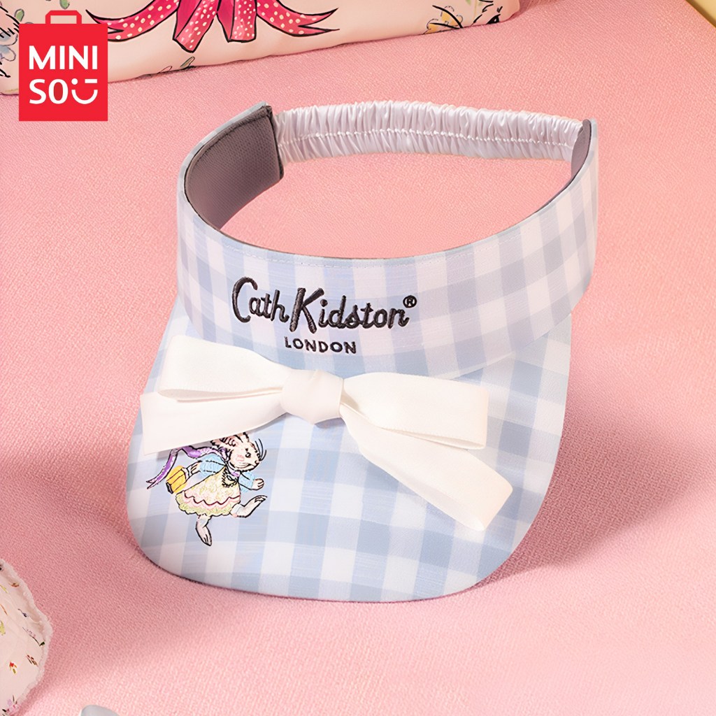 Cath Kidston x Miniso Sun Visor Topi Summer Bunny Coquette Gingham Ribbon Viral Aesthetic Original