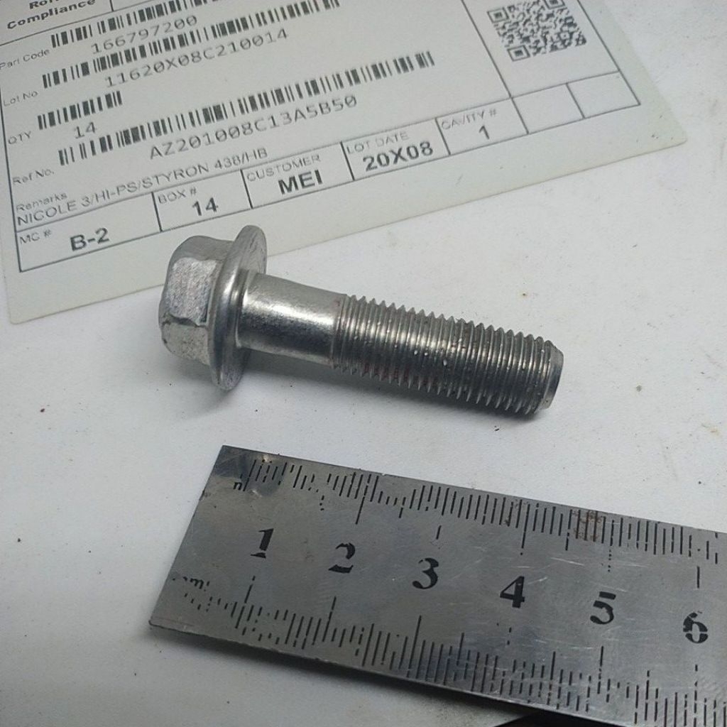 BAUT 14 P4cm // ORI Baut as shock breaker depan baut 14 panjang 4cm kunci 14 universal ORI breaker c