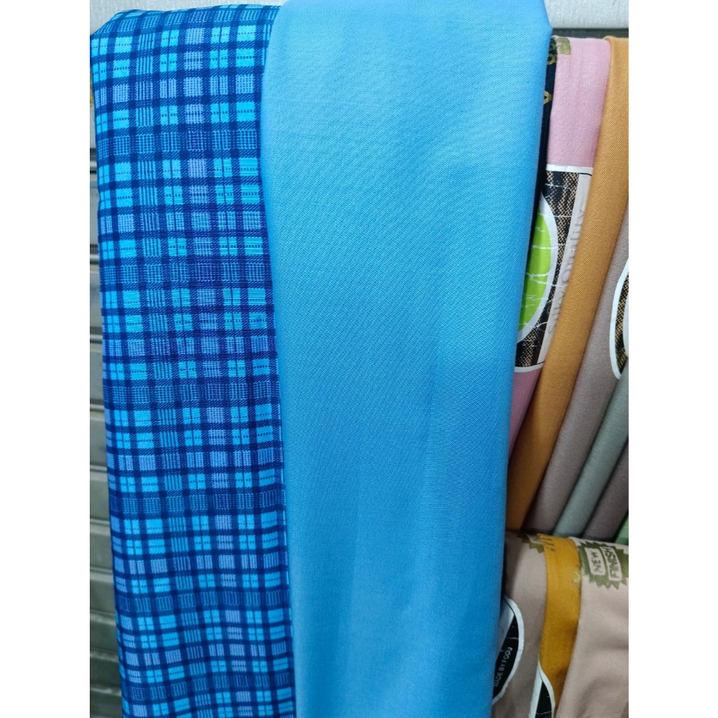 [PAKET] Kain Polos Toyobo Biru 12 Meter, Polos Toyobo Tosca No. 18 19 Meter, Polos Toyobo Ungu No. 2