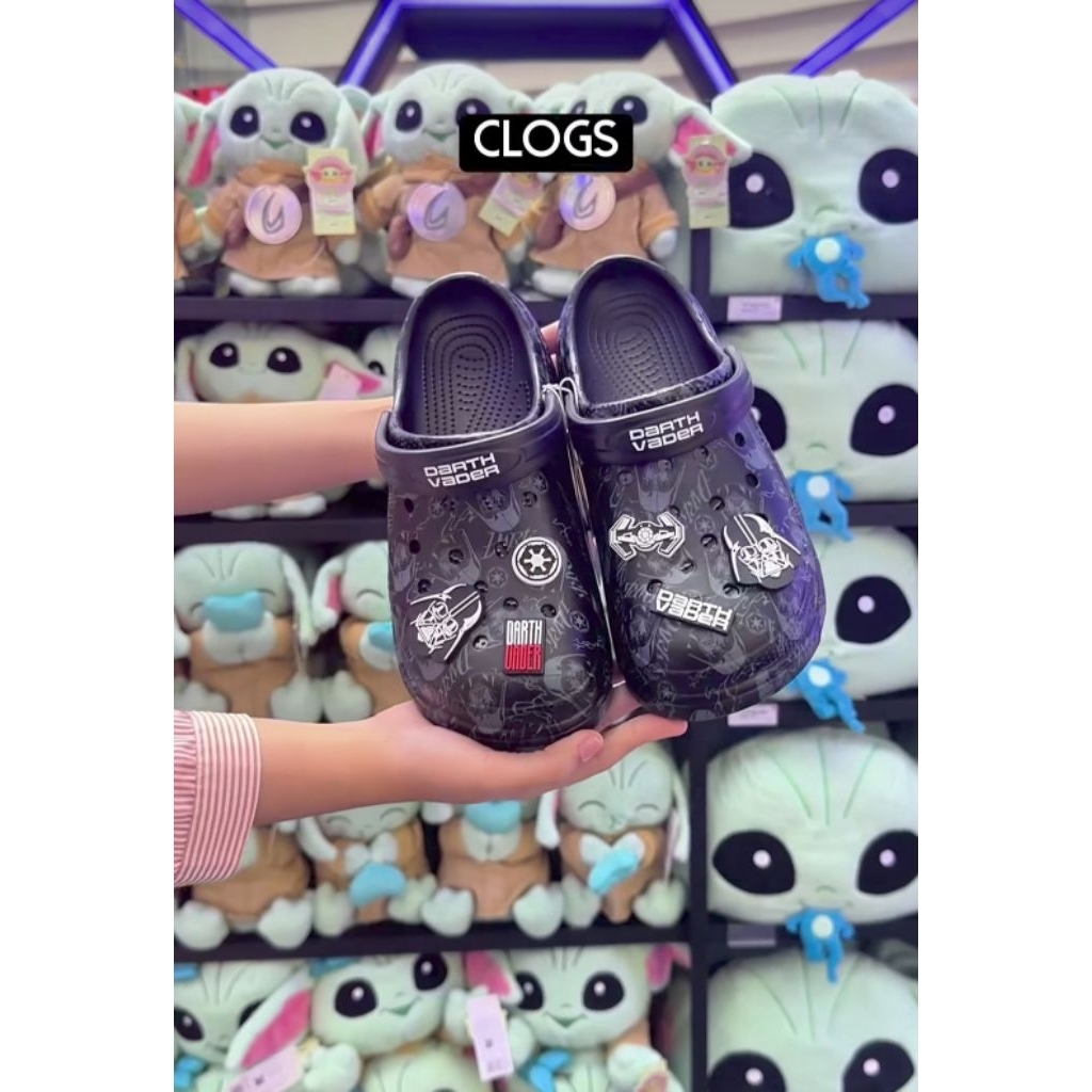 Sendal Sepatu Crocs Hitam Dart Vader  Star Wars Miniso x Star Wars