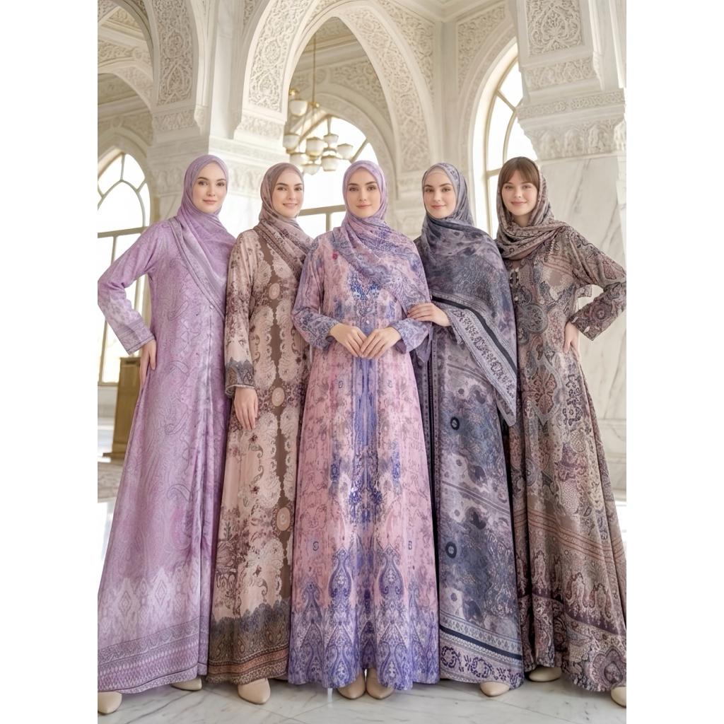 ELDEENA ABAYA GAMIS DRESS KASHMIR SET PASHMINA 8158 ORI BY ELDEENA