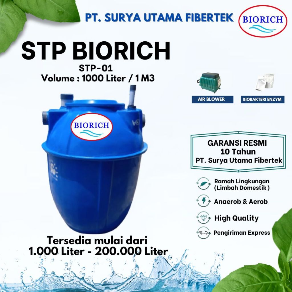 STP Biotech, STP Biorich 1000 liter , STP Biofilter, IPAL Biotech, IPAL Domestik, Tangki STP IPAL BI