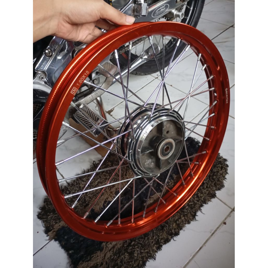 Velg belakang fizr f1zr fiz r f1z r AG Style ring 18 scarlet tromol ori YIMM bubut miling