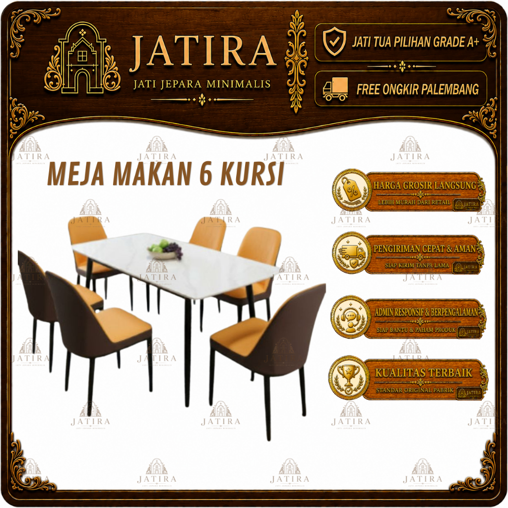 Meja Makan 6 Kursi Minimalis | Meja Makan 6 Kursi Minimalis Murah Palembang