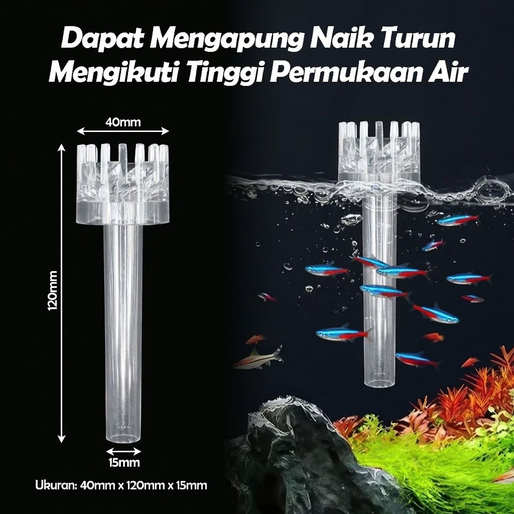 Skimmer Aquascape Akrilik - Filter Otomatis, Pengapung Otomatis,
