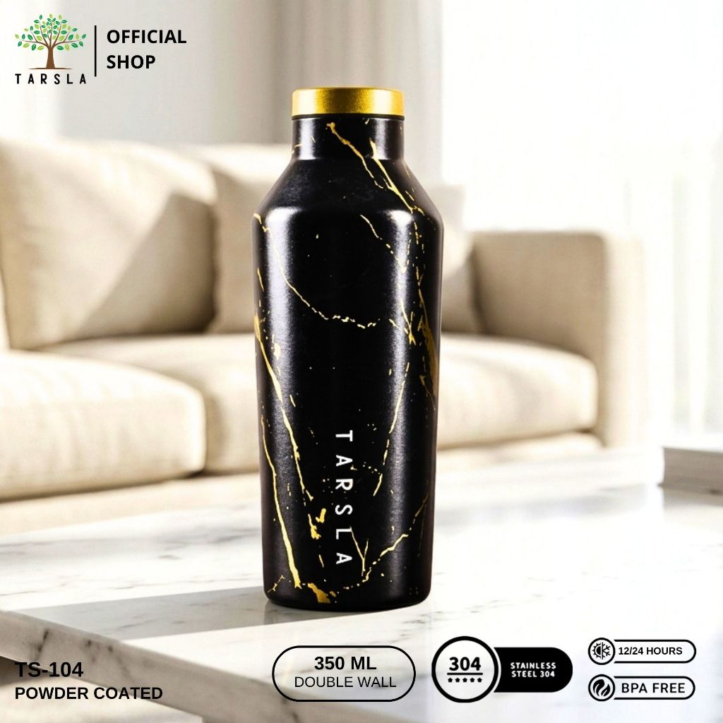 TARSLA Tumbler  Stainless Ts-104 Termos 350 Ml Black Marble