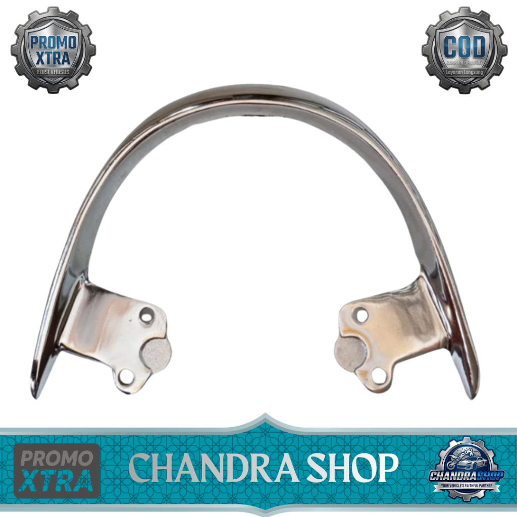 Behel Scoopy Chrome Model Original Varian Warna Silver Chrome