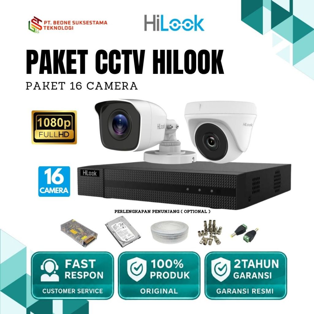 Hilook Paket CCTV 16 Camera 2MP 16 Chanel - Terlaris