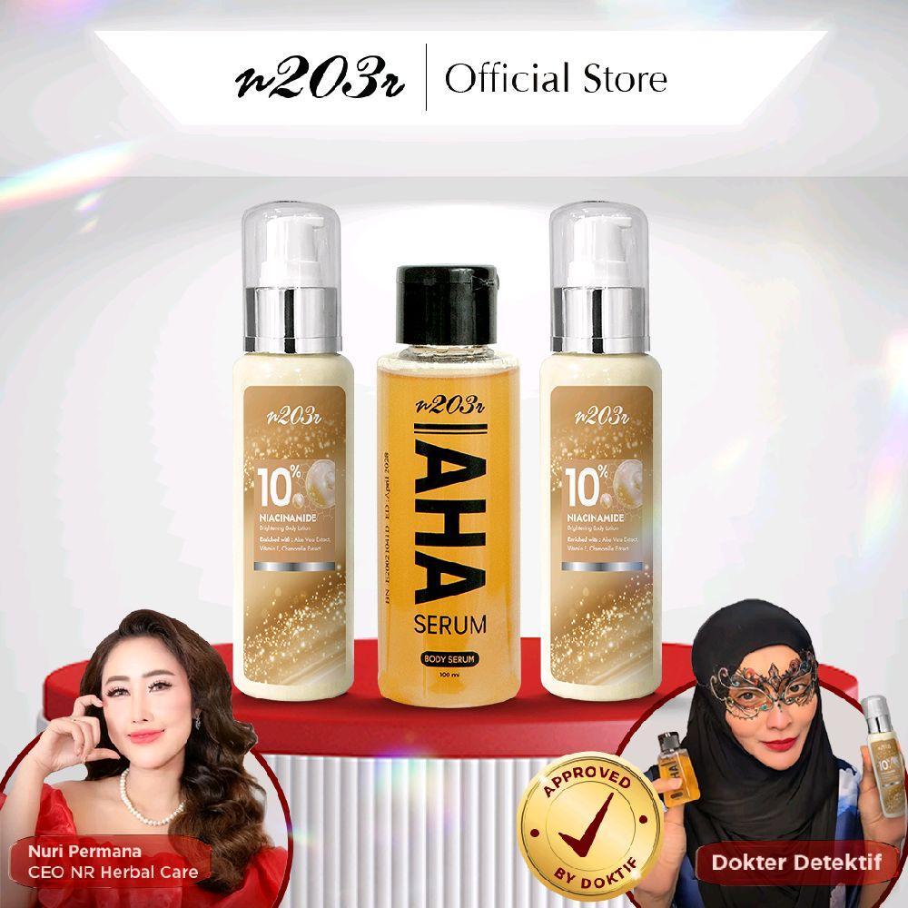 [SPESIAL BUNDLE] BODY LOTION 10% NIACINAMIDE 2PCS 100ML + AHA BODY SERUM 100ML NR BEAUTY BY N203R