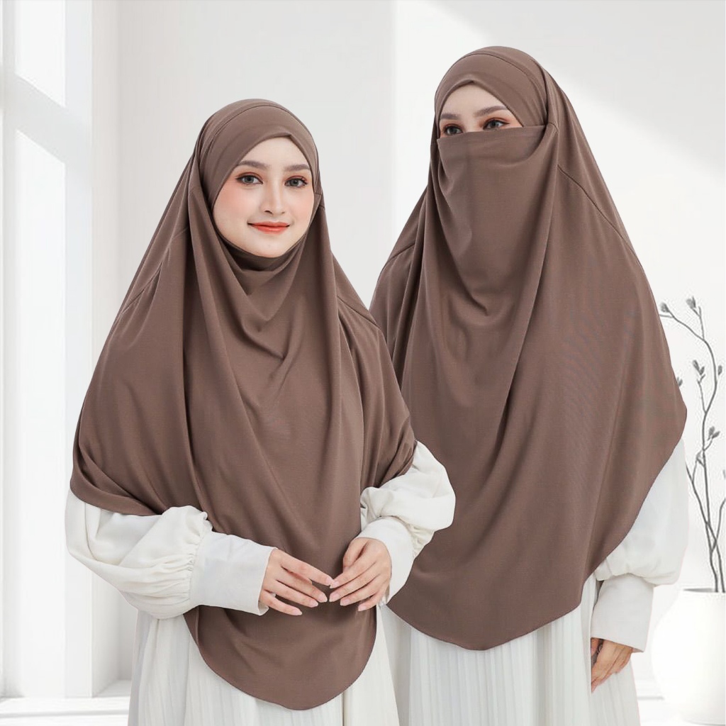 UDY - Hijab French Khimar Niqob Jumbo Jersey Premium Hijab Niqab Cadar 3 In 1 Jumbo Hijab Lesty