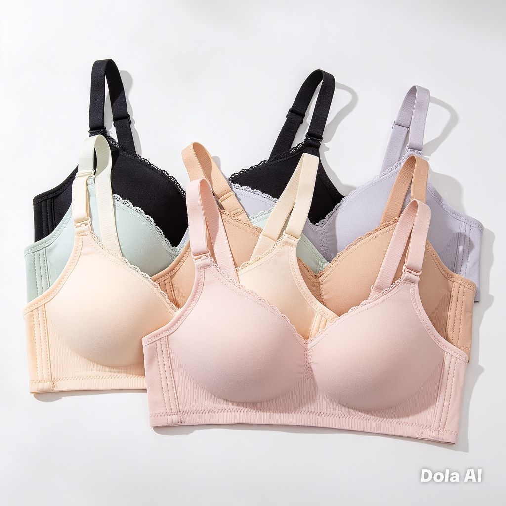 Bra Wanita Tanpa Kawat Warna Pastel - Nyaman Seharian Gak Sakit - Busa Tipis Adem Lembut - Ukuran 36