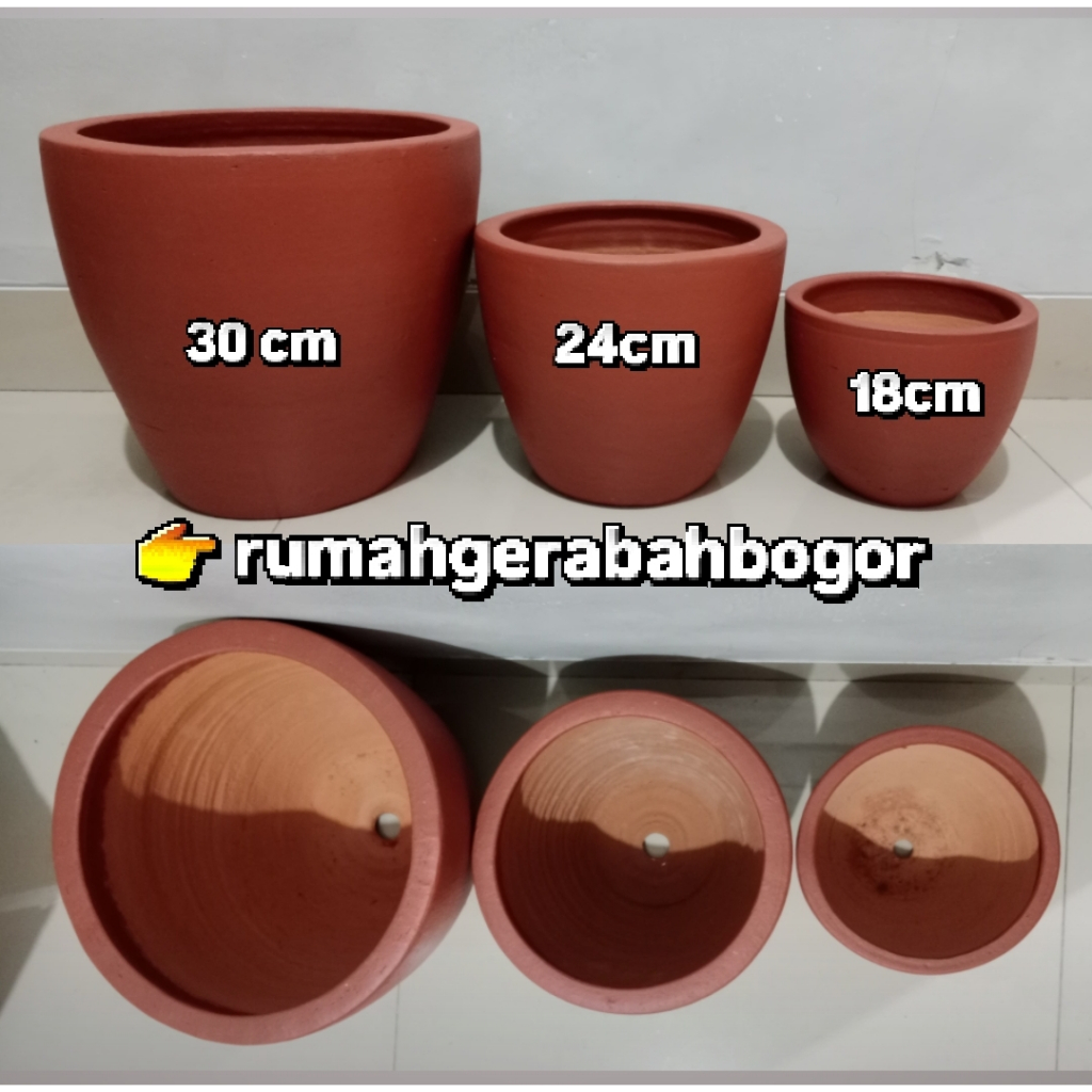 Pot gerabah mangkok terakota, pot gerabah guci teracota. RGB