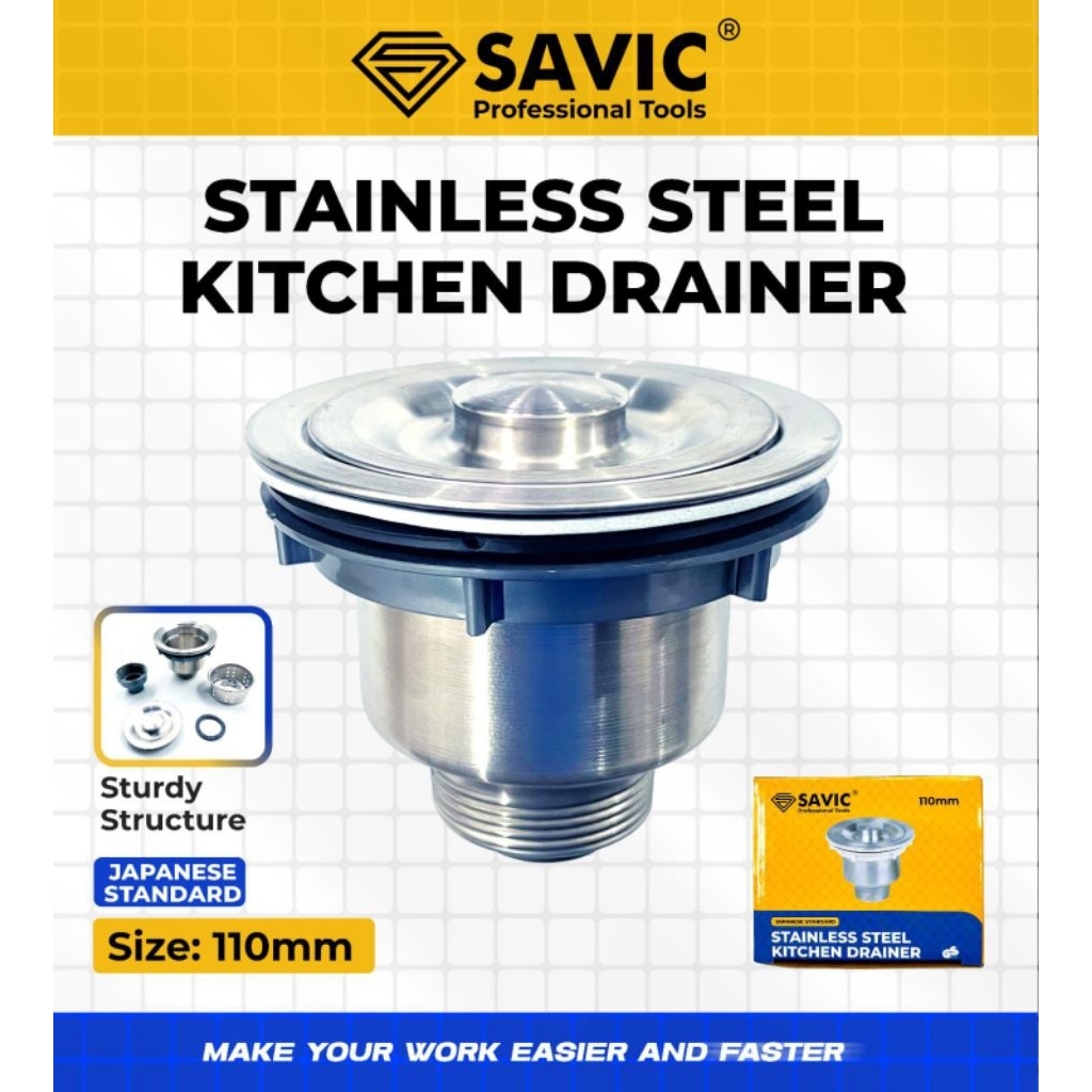 Afur BCP Full Stainless SAVIC | Afur Keranjang | Saringan Bak Cuci Piring | Wastafel Sink | Afur Cla