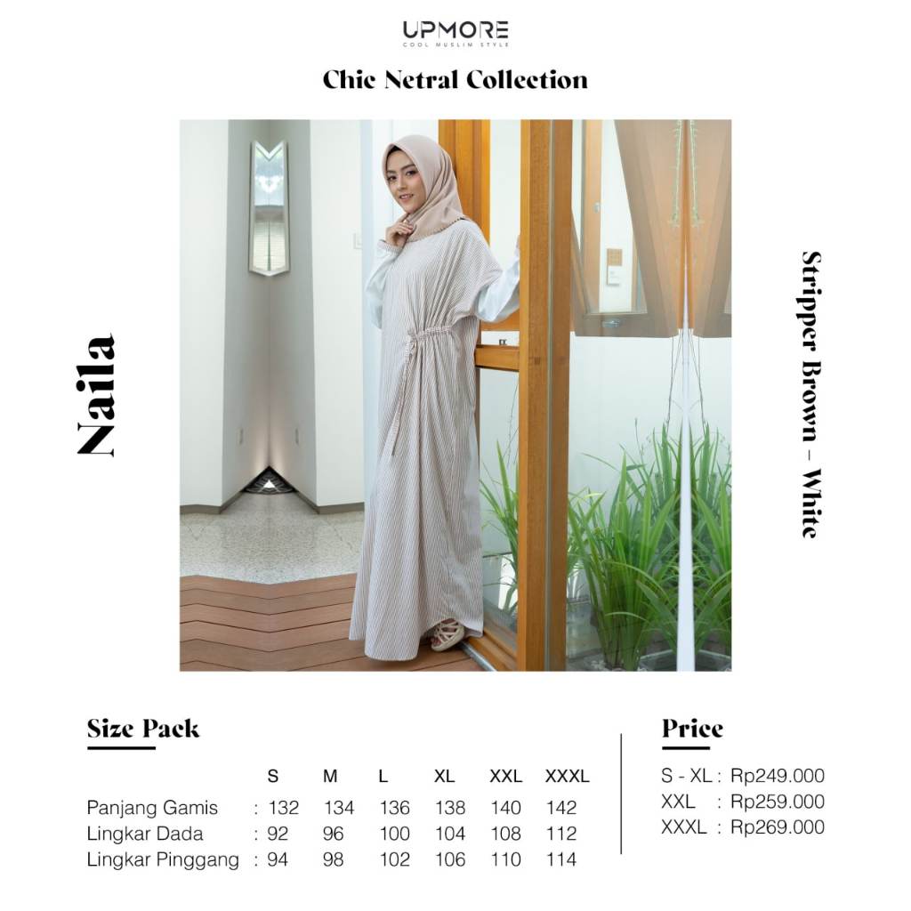 Gamis Naila - Upmore Naila || Baju Mutif Premium