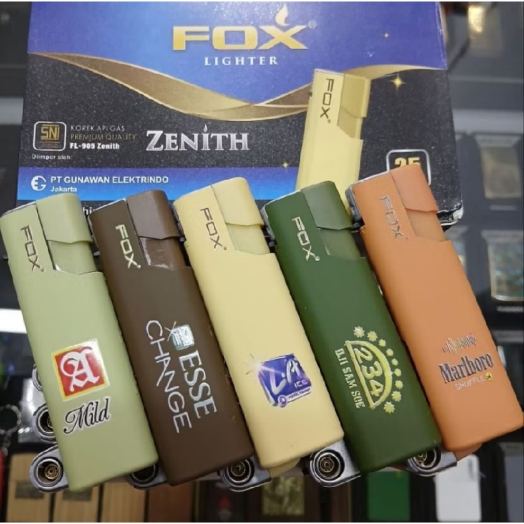 KOREK API GAS BARA FOX ZENITH MARLBORO MILD ESSE 234 BISA ISI ULANG LIGHTER PEMANTIK BARA