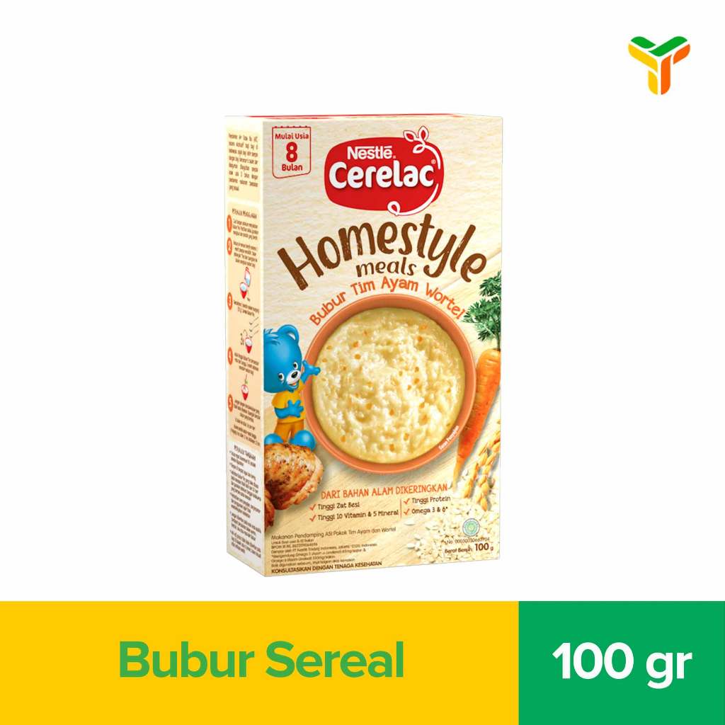 Nestlé Cerelac Bubur Tim 100gr – MPASI Instan Bernutrisi untuk Bayi 8 Bulan Ke Atas