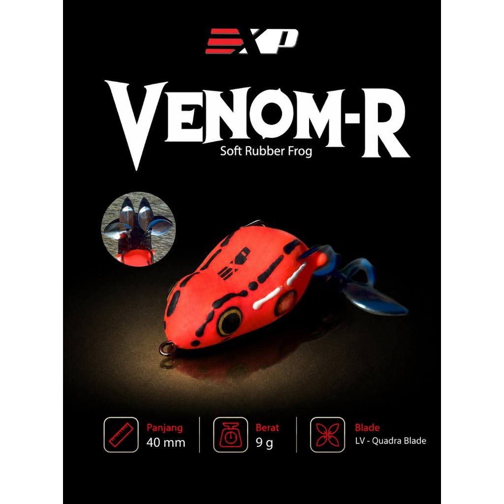 EXP VENOM R Soft Frog umpan casting umpan gabus kodok tiruan umpan tiruan karet asli thailand