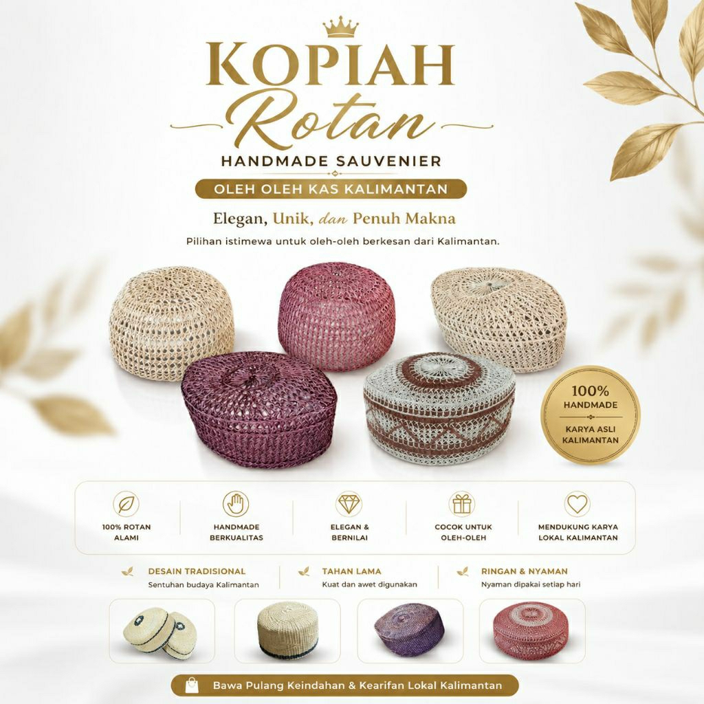 Peci Rotan  kopiah Rotan Songkok  Rotan Khas Asli  Kalimantan