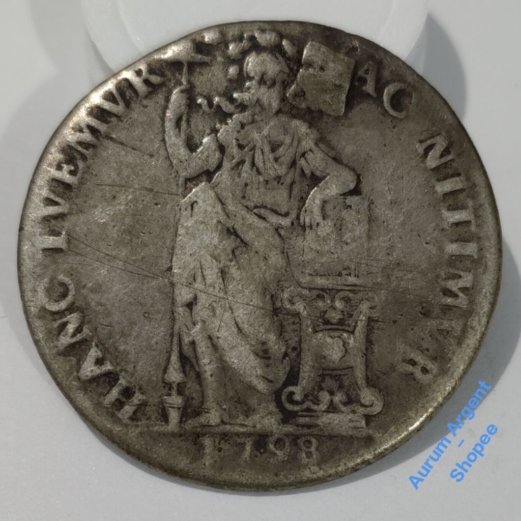 G.8-- 1 PC KOIN PERAK KUNO ASLI GULDEN DEWI PALLAS TH 1798. -- SILVER COIN --