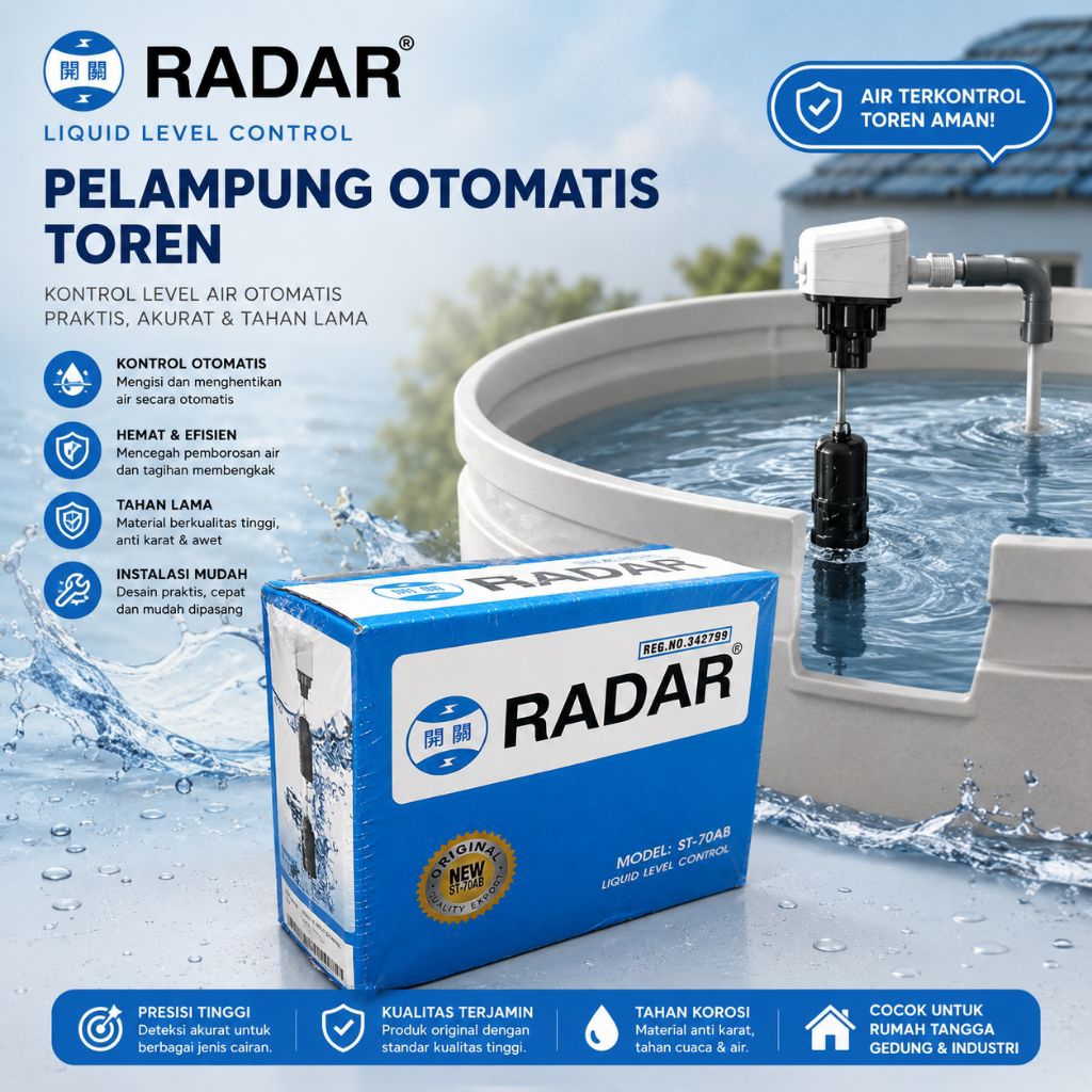 Pelampung Air Otomatis Toren Penguin Pam Tandon Tangki Pompa Listrik Radar ST-70AB Biru Automatic Li