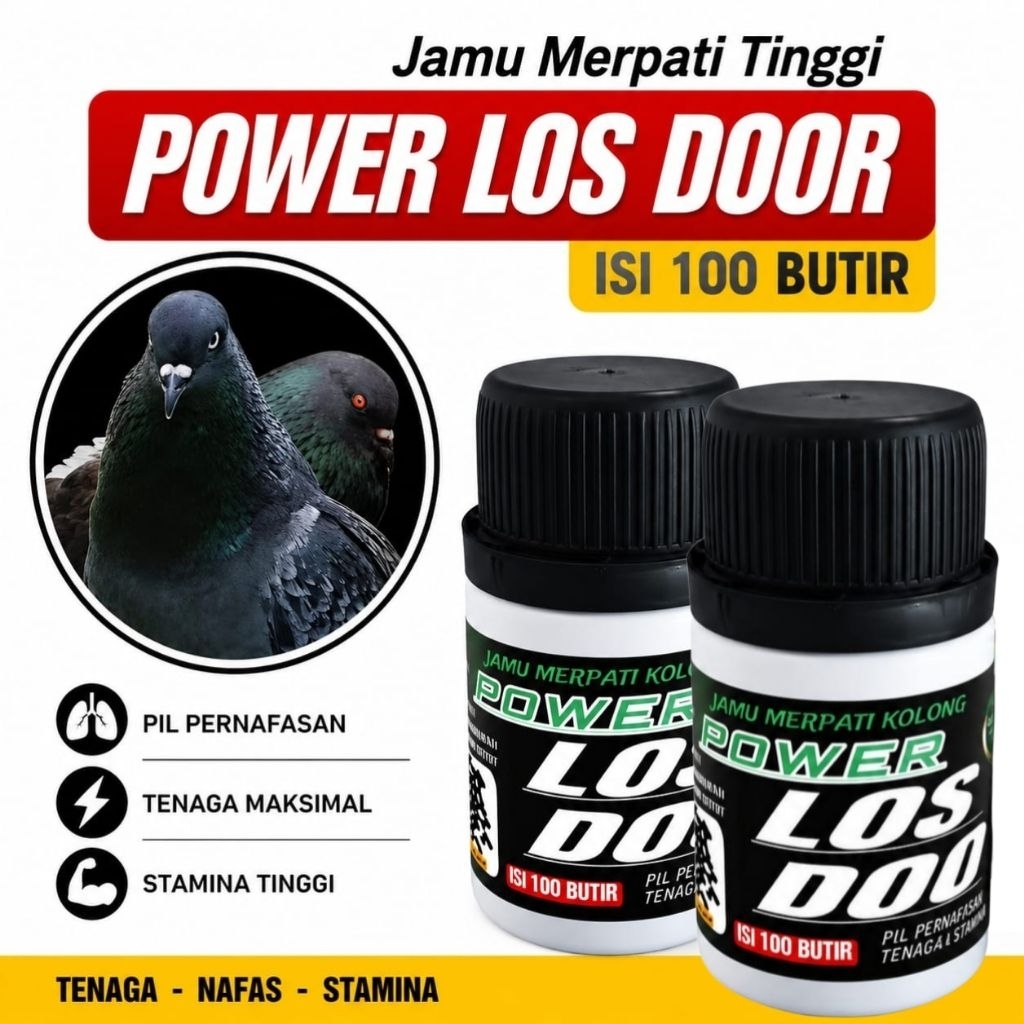 POWER LOS DOOR JAMU MERPATI KOLONG 100 PIL extra power doping merpati setut dor giring keket keras