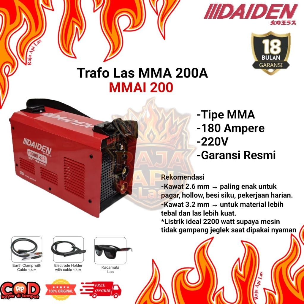 Trafo Las Daiden MMAI 200/Mesin las Daiden MMA 200