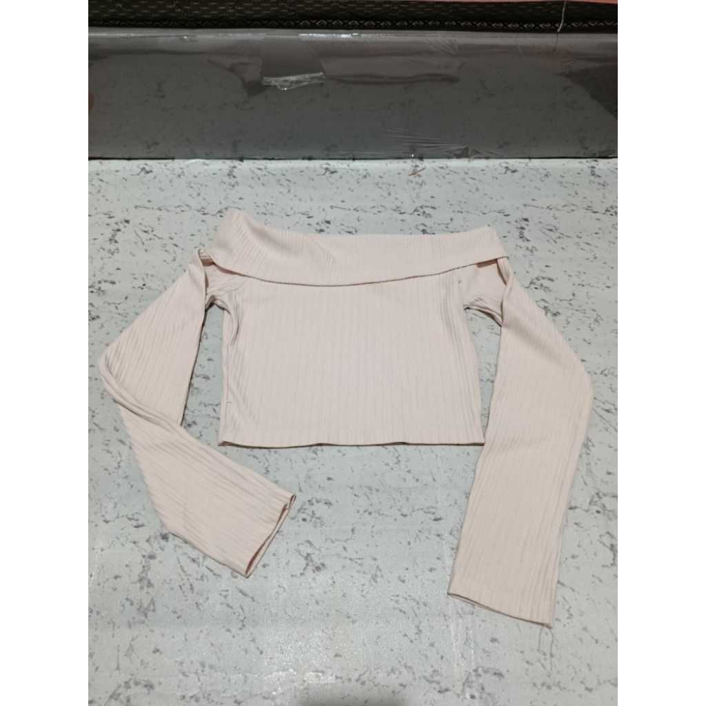 atasan wanita baju off shoulder sabrina
