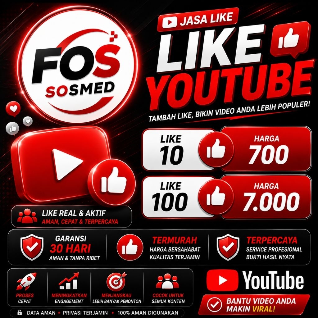 FOS SOSMED | Jasa Like YouTube Murah Bergaransi | Like YouTube Real & Aman