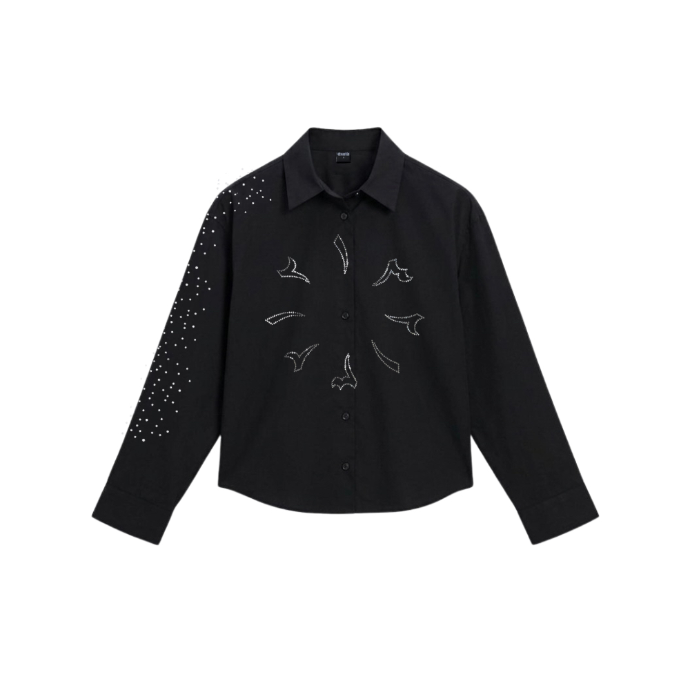 EXERLIE CRYSTAL SHIRT BLACK