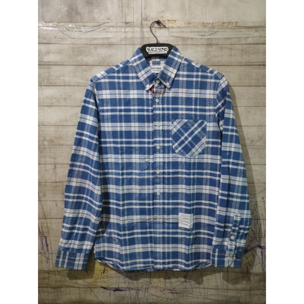 Thom Brown Blue White Kemeja Lengan panjang Pria Size L