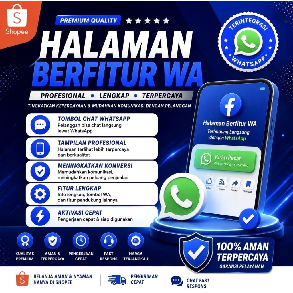 fb fanspage fitur wa+BM kualitas hijau siap pakai -bergaransi
