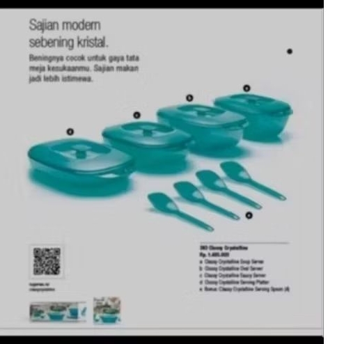 cryatalline set/ lotus crystal set/ wadah saji mewah / tupperware