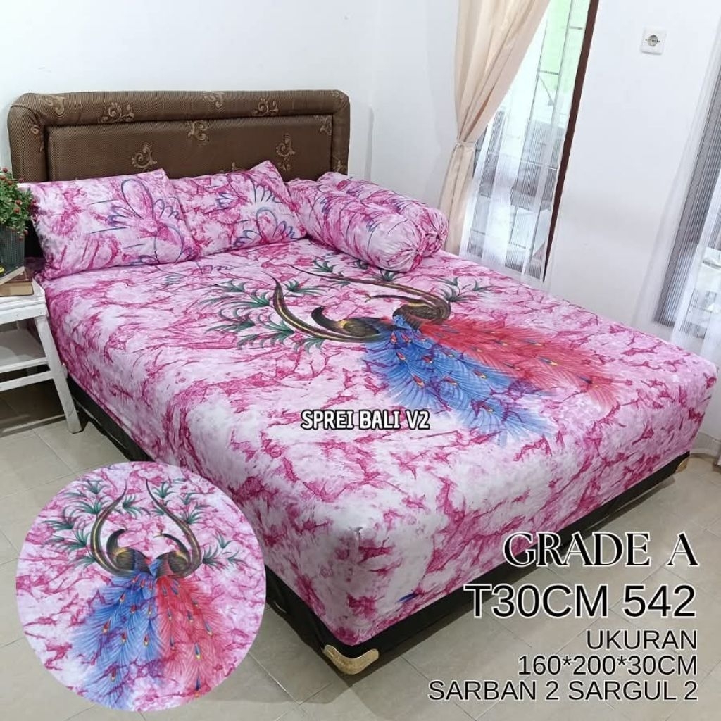 by mudha -160x200x30cm Sprei bali terpopuler bahan katun tebal & aman buat yg kasurnya tinggi