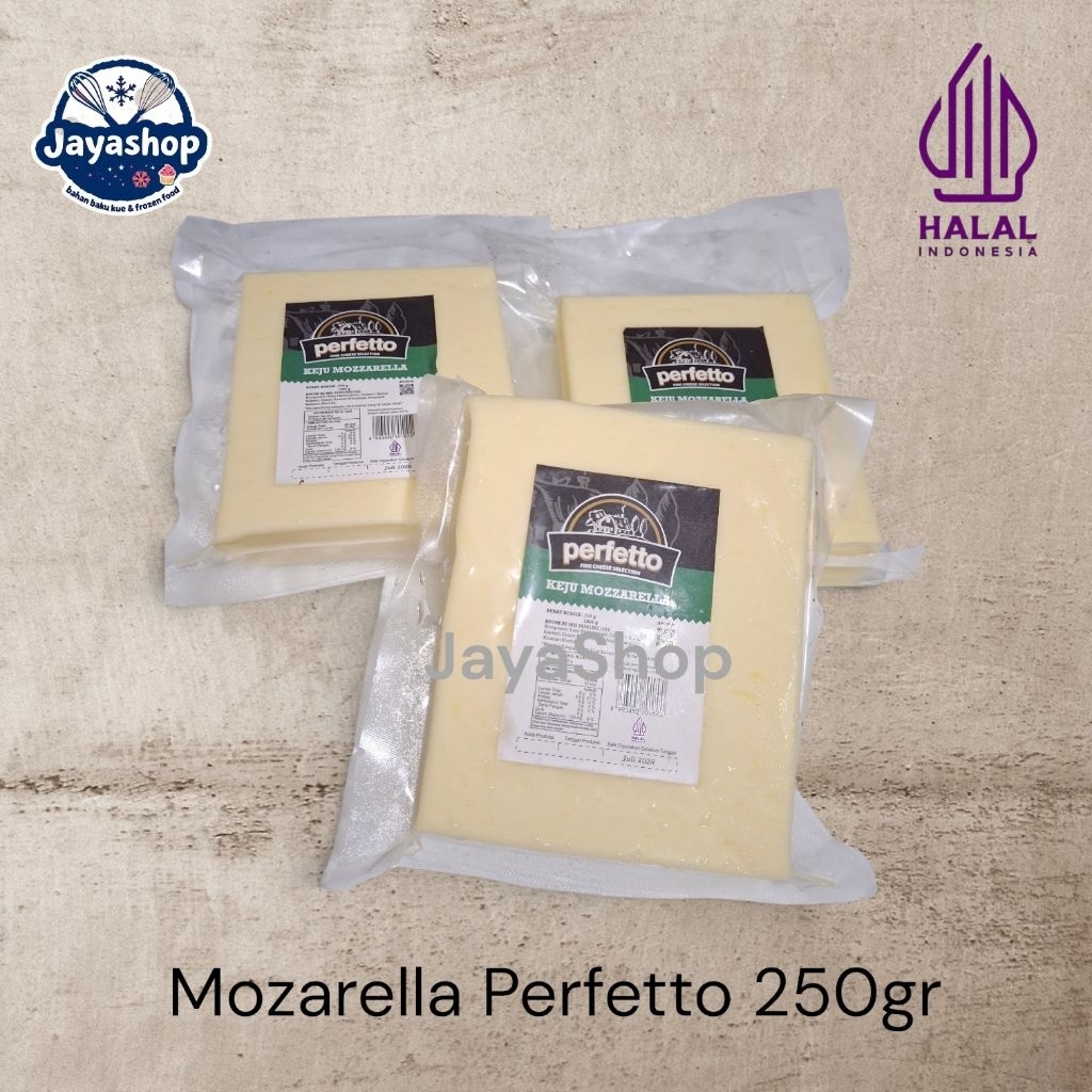 MOZARELLA PERFETTO 250gr / Mozarella Cheese Halal / Keju Mozarella Topping Meleleh