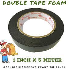 Double Tape Busa 1 Inch x 5 Meter - Lem Rubber Kuat, Busa EVA Hitam, Ekonomis
