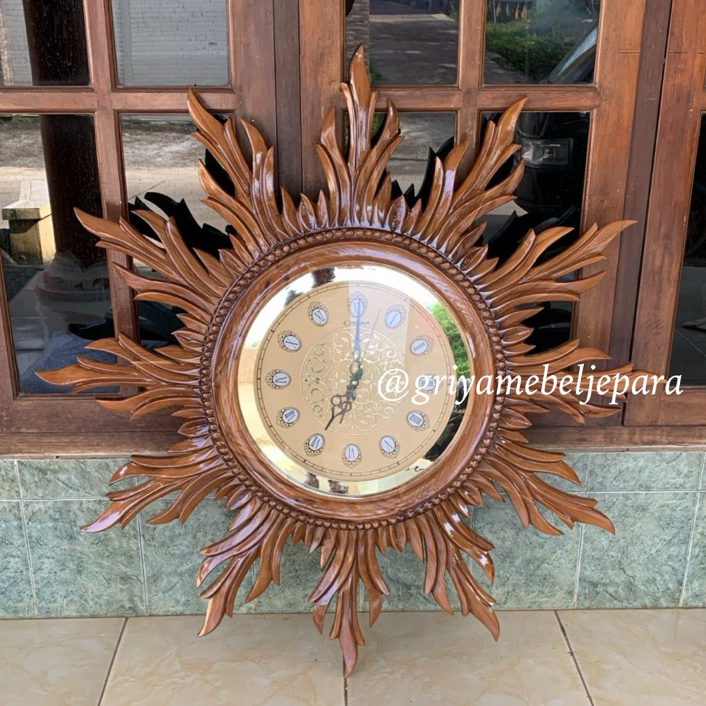 jam dinding ukir kayu jati jepara