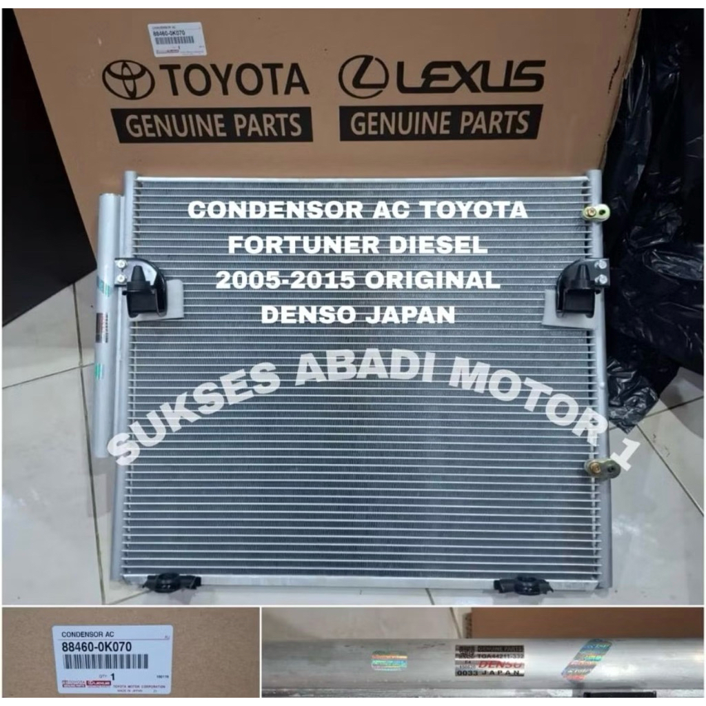 CONDENSOR AC KONDENSOR AC RADIATOR AC TOYOTA FORTUNER DIESEL 2005-2015 ORIGINAL DENSO JAPAN