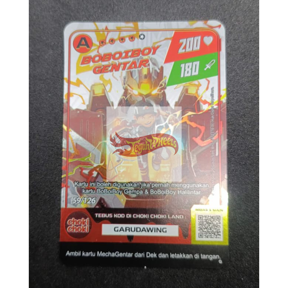 CHOKI CHOKI CARD BOBOIBOY GENTAR A
