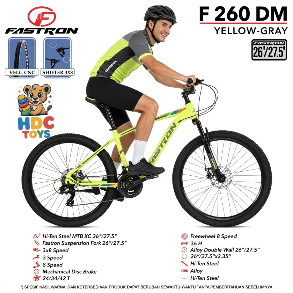 Sepeda Gunung MTB Ukuran 26/27.5 inci Fastron F-260 DM