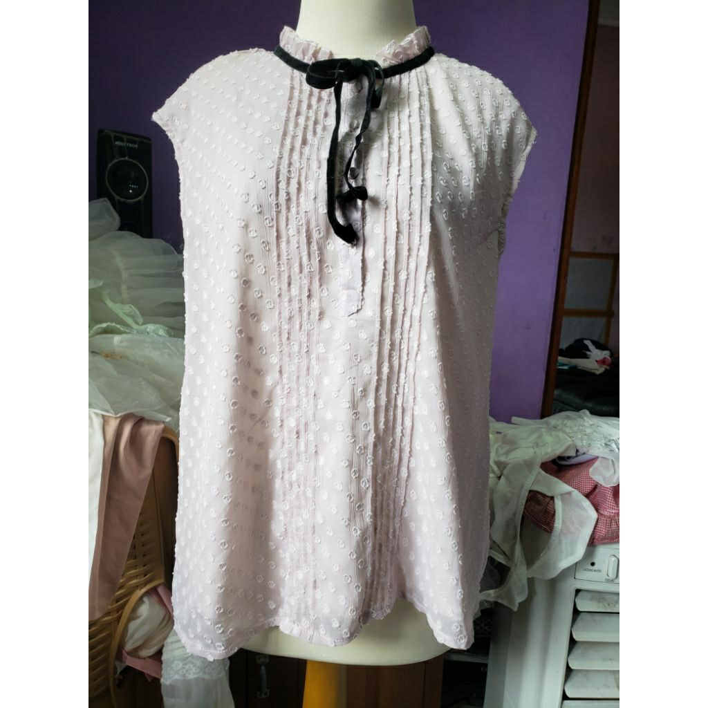 Atasan Rubiah Blouse Brand Korea Warna Lilac