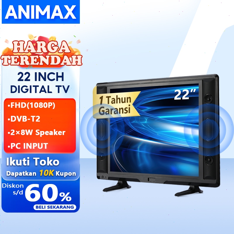 Animax Sakura TV LED 24 inch HD Ready TV Digital Televisi Murah Monitor LED (TCLG-S24MWIDE)
