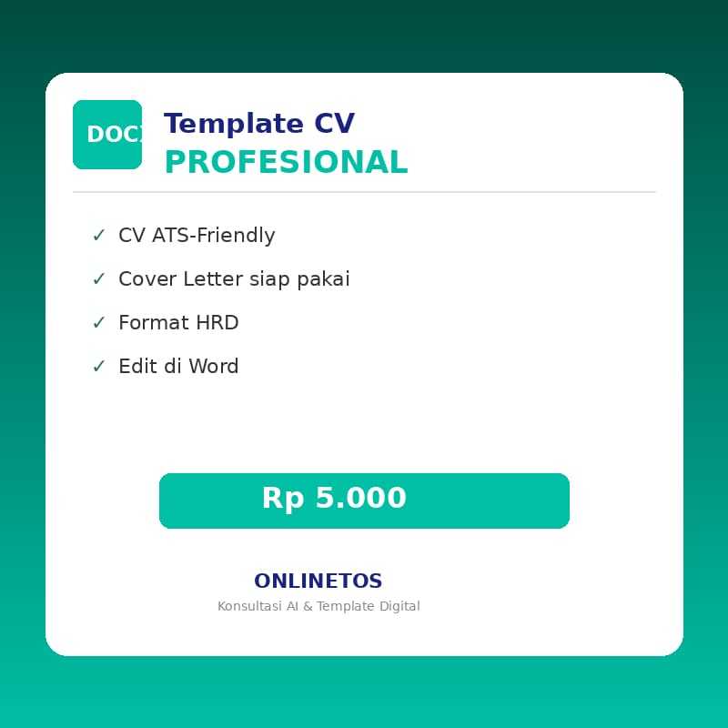Template CV Profesional ATS-Friendly + Cover Letter