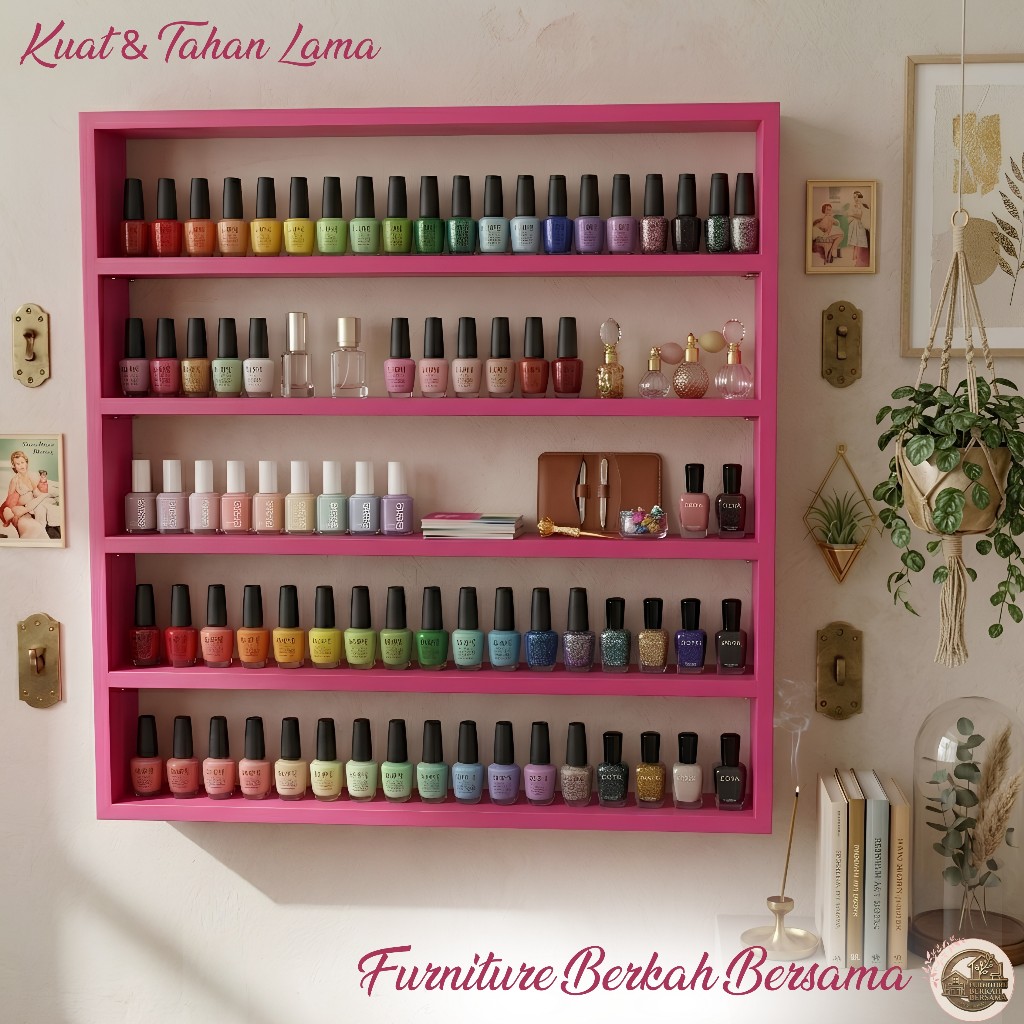Rak Kutek Minimalis, Rak Minimalis, Dinding, Furnitur, Hiasan Rumah, Murah, rak kayu, Nail art