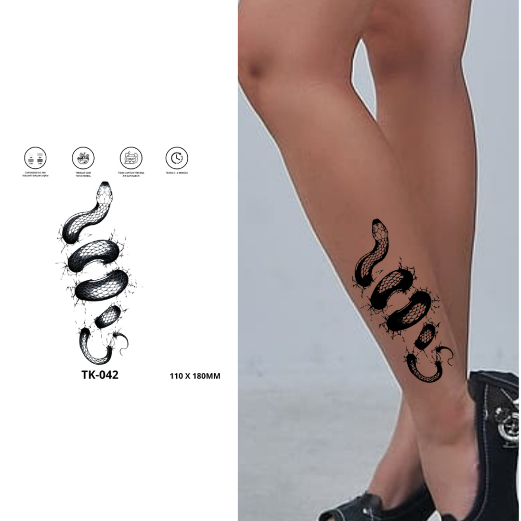 Tato Temporer Fruit ink Ular Tato Semipermanent