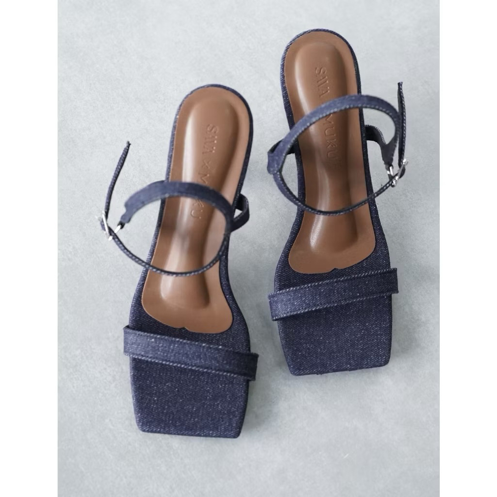 Heels Ankle Strap By Sava X Muku Denim Preloved